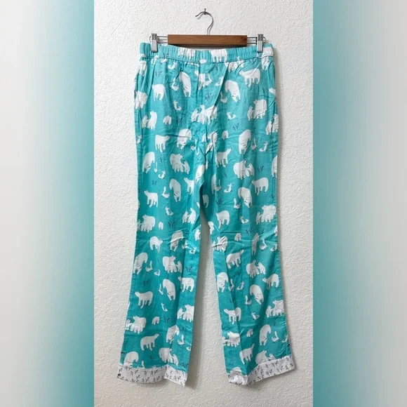 Munki Munki Polar Bear Print 2-Piece Flannel Pajama Set - S - Picture 13 of 15